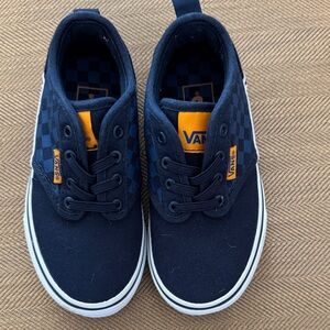 Vans Kids Dark Blue and Orange Sneakers
